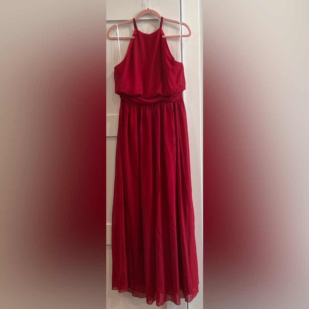 NWT iEFiEL Maxi Halter Formal Dress in Red  - Size 8